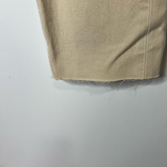 FRAME The Straight Jeans Cream Button Down Raw Hem - Picture 6 of 14